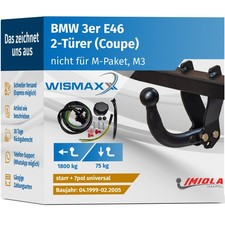 ANHÄNGERKUPPLUNG starr passt für BMW 3er E46 Coupe 99-05 +7pol E-Satz ABE