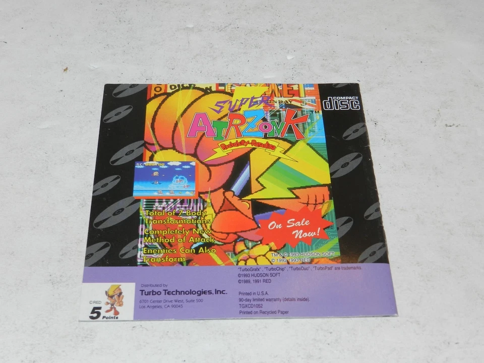 Bonk 3 Bonk’s Big Adventure Turbo CD Duo TurboGrafx 16 Manual Booklet ONLY - Image 2 of 2