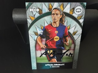 AITANA BONMATI BARCELONA WOMEN Hand Signed Topps Deco Football trade card