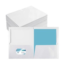 Yeaqee 100 Pack 2 Pockets Glossy Laminated Paper Folder First Day of School P...