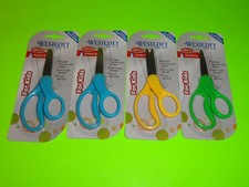  4x BLUE GREEN YELLOW Westcott Kids 6 Left/Right Hand 5" Scissors Pointed Tip
