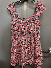 Women’s Old Navy Pink Floral Cinch Mini Dress Size Large 