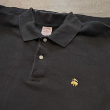 Brooks Brothers Polo Shirt Mens XL Golden Fleece Black Mesh Cotton