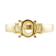 Semi Mount Faceted 6X8MM Sterling Silver Ring for Women/Girls
