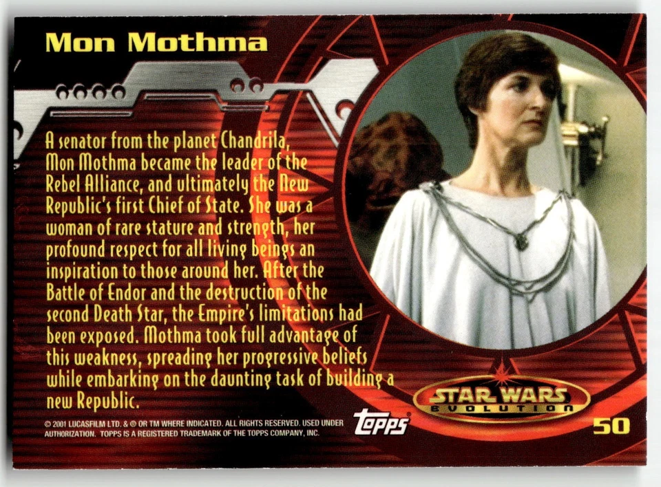 2001 Topps Star Wars Evolution Foil Card #50 Mon Mothma - Image 2 of 4