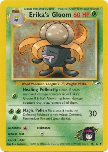 Pokemon Card - Gym Heroes 45/132 - ERIKA'S GLOOM (uncommon) - NM