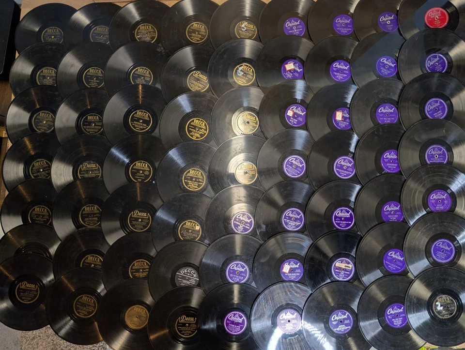x63 HUGE LOT Decca & Capitol Only 78 RPM Records Job Fun Bulk Music Collection - Image 2 of 4
