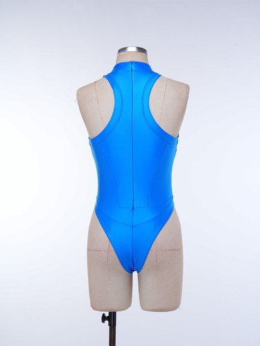 Womens Glossy One Piece Bodysuit Sleeveless Tummy Control Rash Monokini Swimsuit - Picture 8 of 71