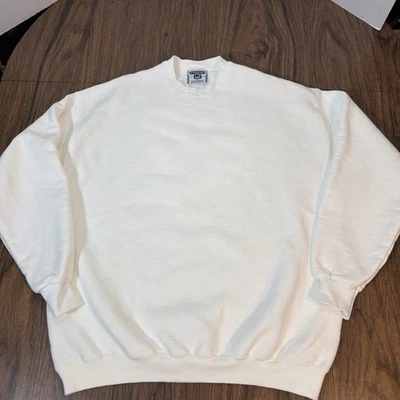 Small Spots - Sudadera Lee Vintage Para Hombre XL Blanca Cuello Redondo en Blanco Ultrapesa - Imagen 1 de 4
