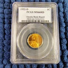 1952-D Lincoln Wheat Cent - Denver - PCGS MS 66 RD - Omaha Bank Hoard