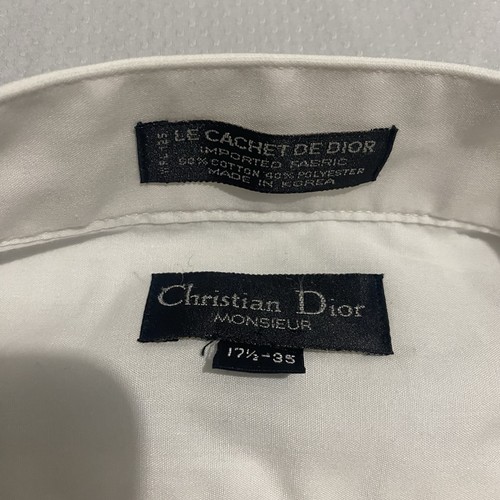 Christian Dior Monsieur Le Cachet De Dior Vintage White Shirt Men’s 17.5-35 - Picture 3 of 7