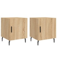 Nachttische2Er Set Sonoma Eiche 40X40X50 Cm Holz Nachtkonsole Nachtschrank