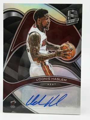 Udonis Haslem 2021-22 Panini Spectra Silver Prizm Auto Autograph 1/99 Heat