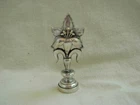 ANTIQUE FRENCH SILVERED BRONZE WAX SEAL,LILY FLOWER,LATE 19th CENTURY.