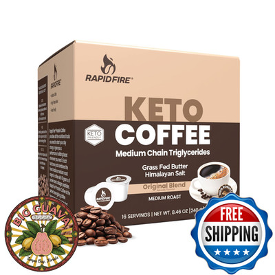 Rapidfire Original Keto Coffee Pods K-Cups - Energy & Metabolism Support