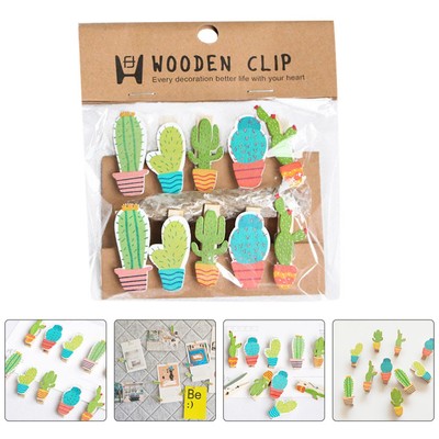 10pcs cactus DIY bildklammern schicke foto klammern Holzklammern mit 1pc Seil