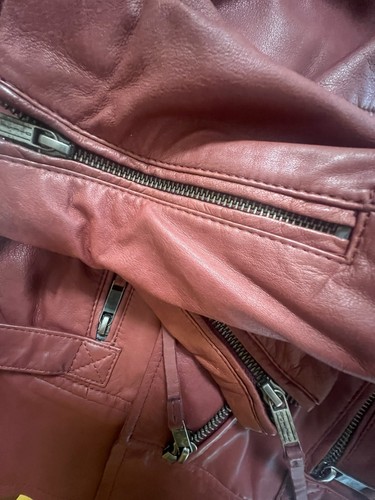 Women’s Diesel Leather Oxblood Moto Jacket. Size: S Excellent Condition, Used - Picture 11 of 14