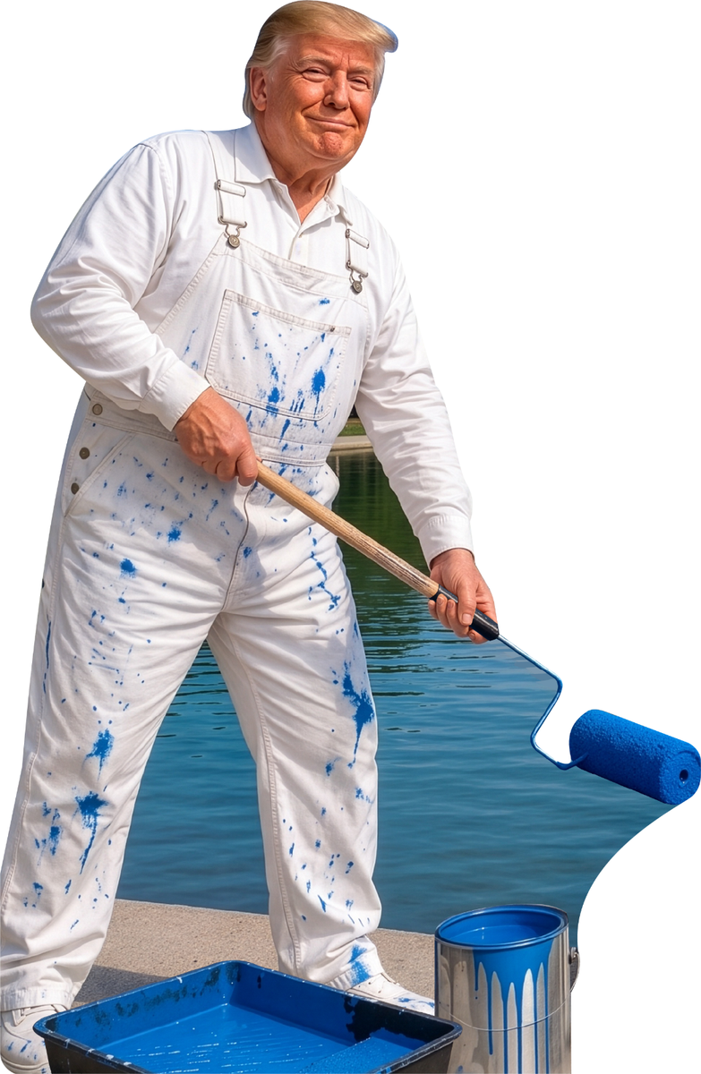 H38320 Donald Trump Lincoln Memorial Reflecting Pool Paint