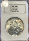 1881 Morgan Silver Dollar NGC Gold Embossed Early Holder MS64