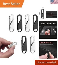 6 Pcs Upgraded Zipper Pull Replacements in Black  Silver - Durable Zinc Alloy