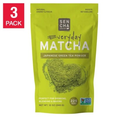 3 Pack Sencha Naturals Everyday Matcha Green Tea Powder Te verde Japonese