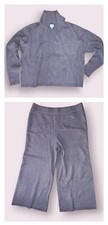 Women's 2 Piece Ribbed Long Sleeve  Pants Pajama Set Purple Size XL
