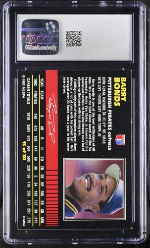 1993 Post #15 Barry Bonds CGC 6 - Picture 2 of 2