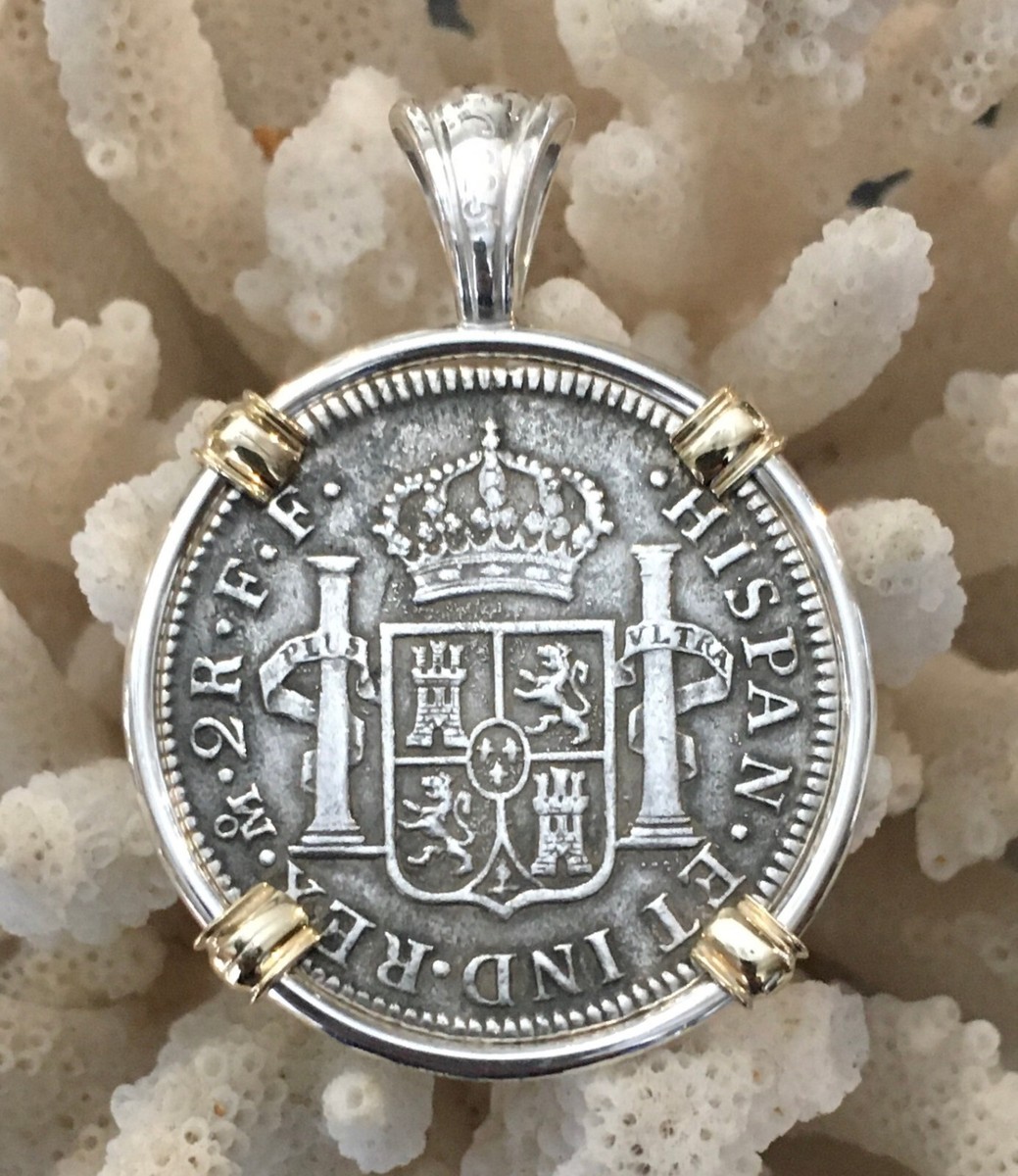 El Cazador Shipwreck Treasure coin Pirate Piece of Eight Authentic 2R set  SS/14K