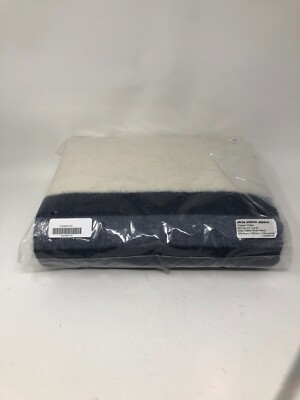 alicia adams alpaca Canyon Throw ~ Genuine Alpaca Wool Blanket, Ivory/Blue/Navy