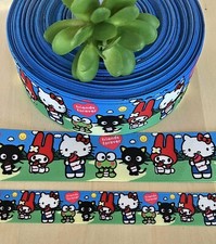 7/8  1.5" 1 YD Hello Kitty Grosgrain Ribbon Chocolat Keroppi My Melody Friend