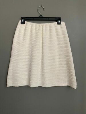 WORTH Petite Small PS Ivory Sweater Skirt Cashmere Blend A-Line Textured 