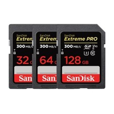Sandisk Extreme Pro 32GB 64GB 128GB SDXC SDHC SD Flash Card UHS-2 V90 U3 300MB/s