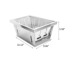 S/M/L Foldable Camping BBQ Grill Stainless Steel Portable Barbecue Smoke Grills