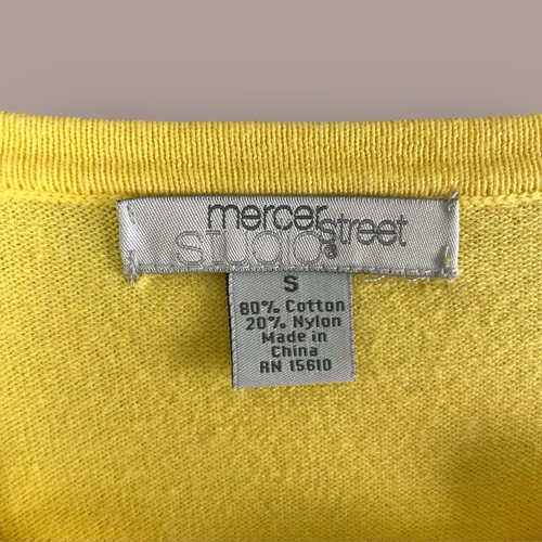 Mercer Street Studio Women's Yellow 3/4 Sleeve Cardigan Sweater SZ/S - Picture 11 of 12