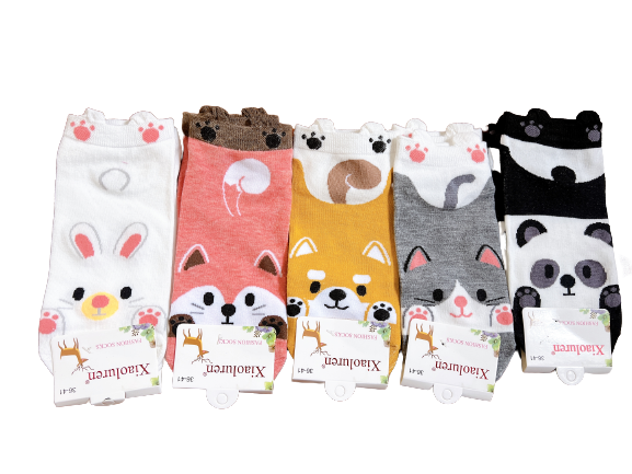 Socks womens 5 Pair Pack Cute Animals Low Cut No Show Socks-image