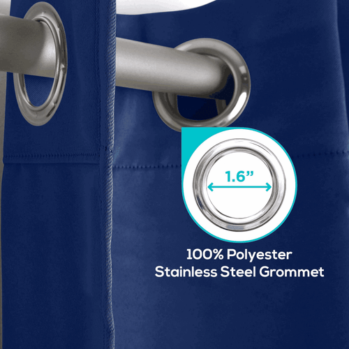 2 Pack Blackout Curtains for Bedroom with Grommet 42x84 inch Navy Blue - Picture 3 of 6
