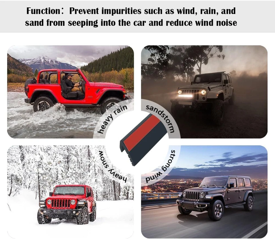 Tira de sellado de moldes de borde de ventana lateral en forma de V para accesorios Dodge de 13 pies Foto 3 de 4