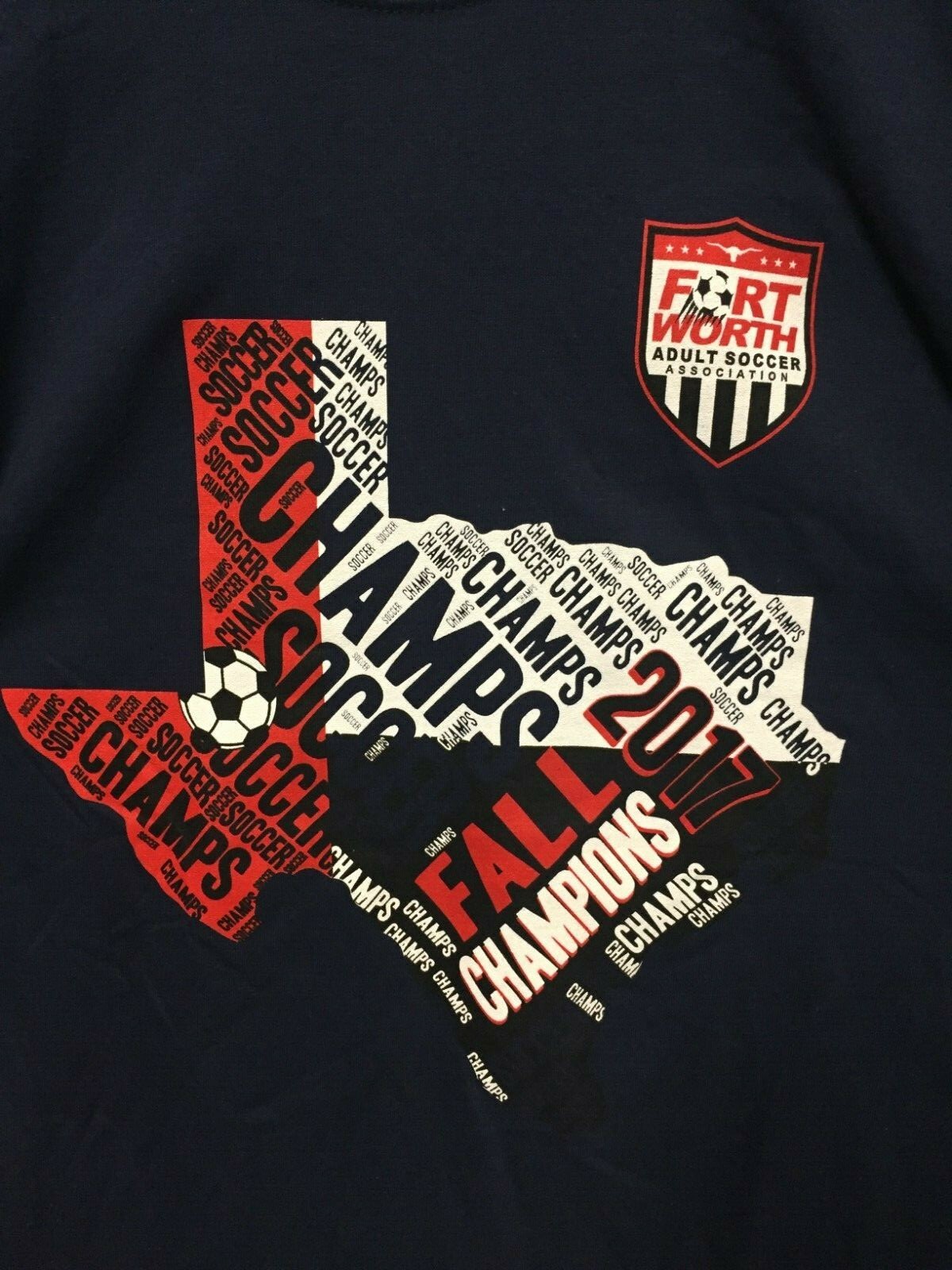 ALTRA Maglietta Fort Worth Texas Adult Soccer 2017 Fall Champions LS