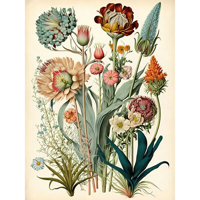 Haeckel inspiriert Vintage botanische Pflanze Studie XL Wandbild Leinwand Poster riesig