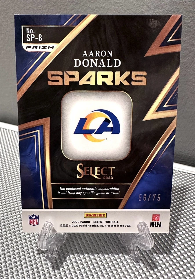 2022 Select AARON DONALD #/75 Jersey Sparks Silver Prizm🔥NFL Rams Legend - Image 2 of 2