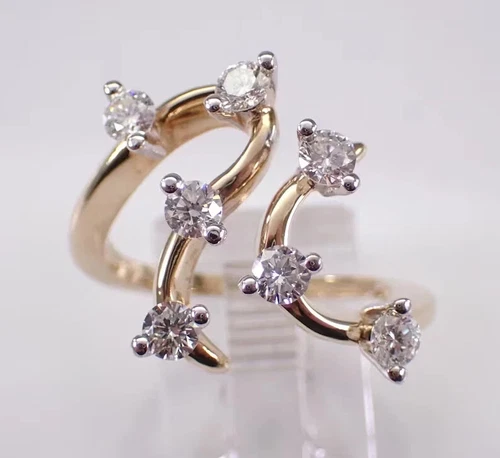 2Ct Round Lab Created Diamond 7Stone Vintage Wedding Ring 14K Yellow Gold Plated