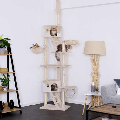 B-Ware: lionto Kratzbaum Kletterbaum Katzenkratzbaum Katzenbaum beige/weiß - Bild 2 von 7