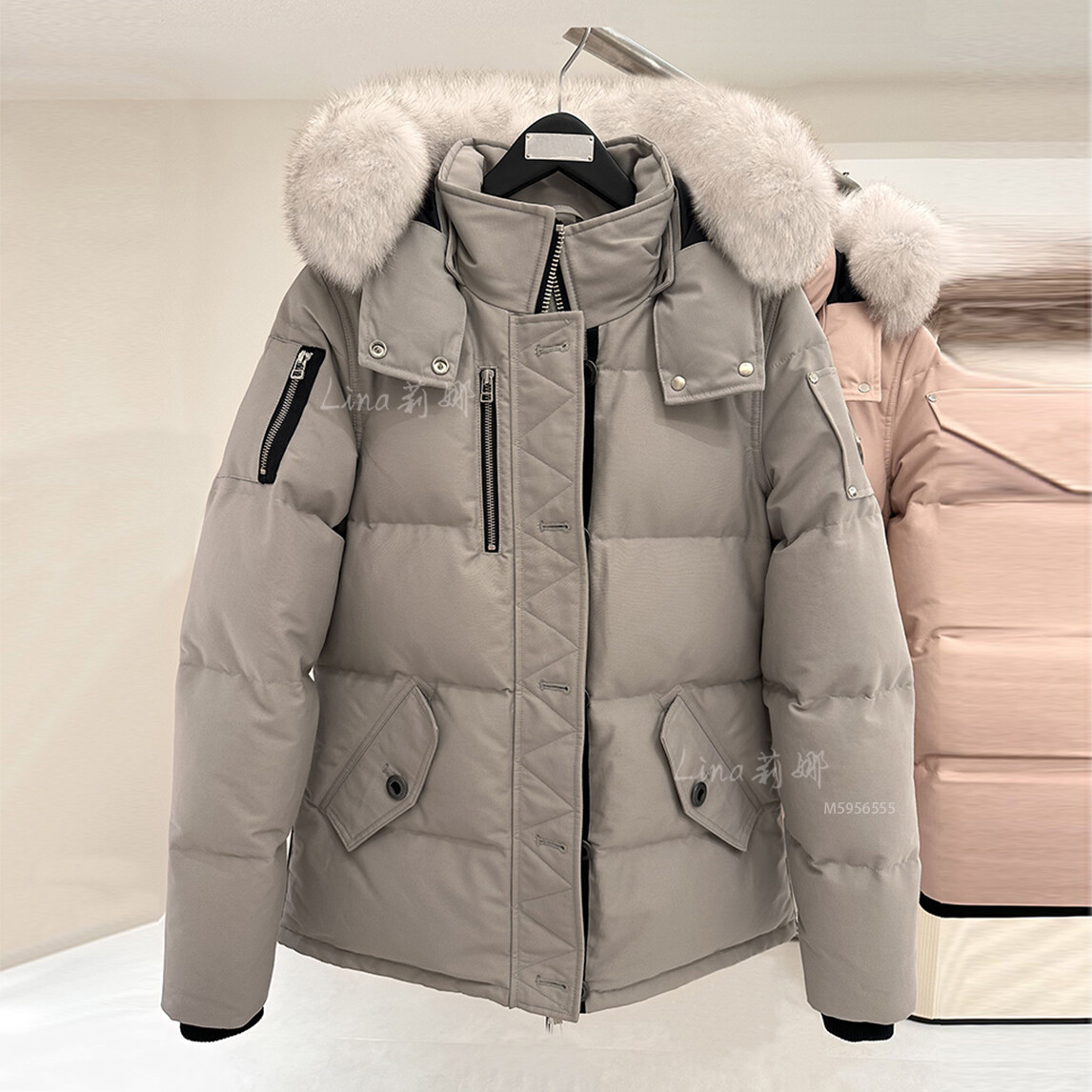 Moose Knuckles women fox fur collar down jacket | eBay