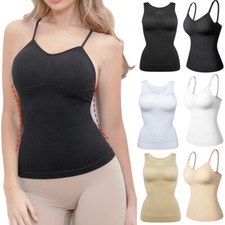 Womens Tank Tops Camisole with Built in Bra Vest Cami Tummy Control Tops Basics