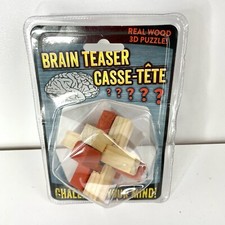 Brain Teaser - Real Wood 3-D Puzzle - Casse-Tete - 6 Interlocking Puzzle
