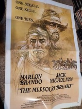 1976 THE MISSOURI BREAKS vintage movie poster JACK NICHOLSON MARLON BRANDO