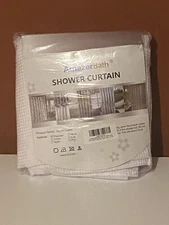 Amazerbath Polyester White 72”x72” Waffle Pattern Shower Curtain For Bathroom