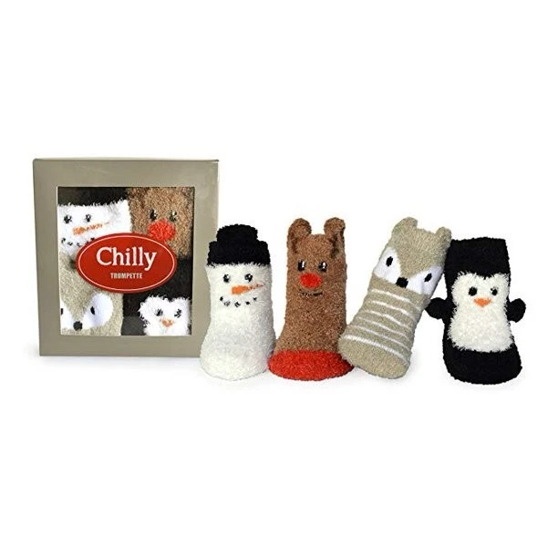 NOVAS Meias Trompete 0-12 mos 4 prs Presente Chá de Bebê FRIO Unissex Feriado Difuso - Imagem 2 de 2