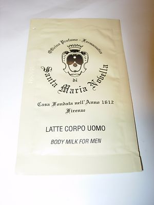 S M NOVELLA SM SANTA MARIA 2 ML SAMPLE LATTE CORPO UOMO MENS DRY SKIN LOTION