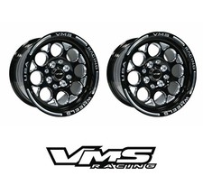 X2 Vms Racing Modulo 15x8 Black Silver Drag Rims Wheels 4x1004x114 Et20 Pair X2 Vms Racing Modulo 15x8 Black Silver Drag Rims Wheels 4x1004x114 Et20 Pair